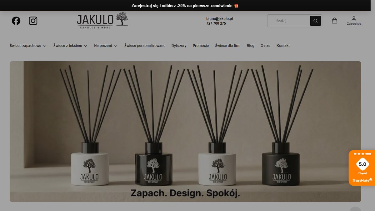jakulo.pl — sklep ze świecami sojowymi na Shoperze